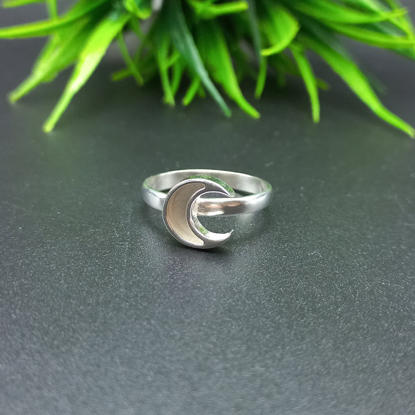 925 Sterling Silver Ring, Plain Bezel Cup Half Moon Close Blank Ring, Setting For Making Ring 10X10 MM, DIY Jewelry Supplies