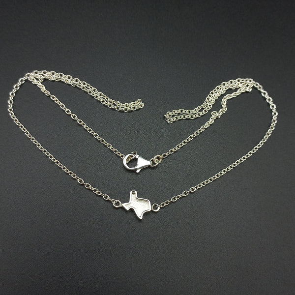 Personalized State Necklace - Texas Necklace - State Shape Necklace - 925 Sterling Silver Custom Necklace - Gift For Her -Minimalist Jewelry