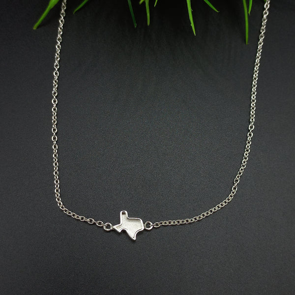 Personalized State Necklace - Texas Necklace - State Shape Necklace - 925 Sterling Silver Custom Necklace - Gift For Her -Minimalist Jewelry