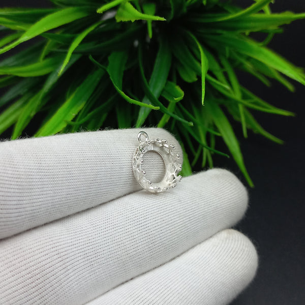 925 Sterling Silver Round Pendant, Bezel Cup Crown Round Pendant, Setting For Making Pendant 5x5 MM To 15x15 MM, DIY Jewelry Supplies