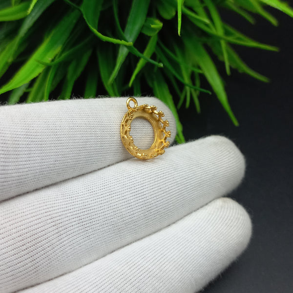 925 Sterling Silver Round Pendant, Bezel Cup Crown Round Pendant, Setting For Making Pendant 5x5 MM To 15x15 MM, DIY Jewelry Supplies