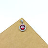925 Sterling Silver Faceted Cubic Zirconia Pendant, 6MM Red Cubic Zirconia Charms in Silver, American Diamond Round Pendant, Charm Pendant