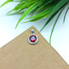 925 Sterling Silver Faceted Cubic Zirconia Pendant, 6MM Red Cubic Zirconia Charms in Silver, American Diamond Round Pendant, Charm Pendant