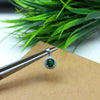 925 Sterling Silver Green Halo Pendant for Women, 5MM Silver Classic Round Pendant with Green & Clear Cubic Zirconia Stones For Girls