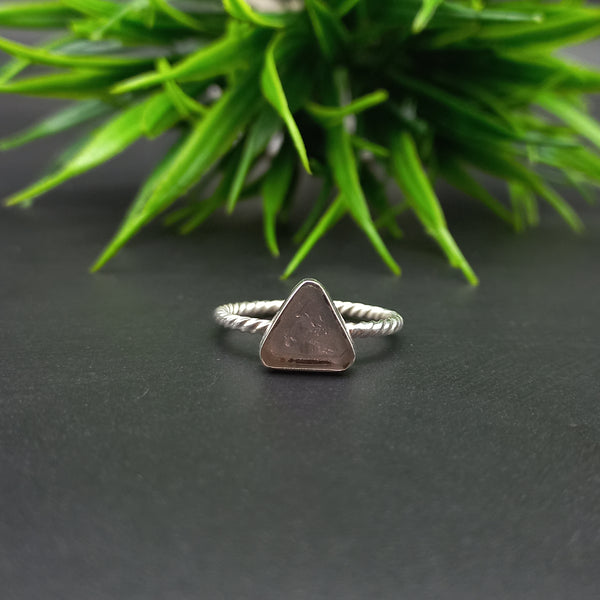 925 Sterling Silver Ring, Spiral Wire Plain Bezel Cup Trillion Close Blank Ring, Setting For Making Ring 10 MM To 18 MM, DIY Jewelry Supplies