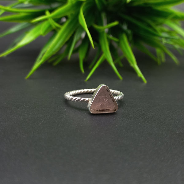 925 Sterling Silver Ring, Spiral Wire Plain Bezel Cup Trillion Close Blank Ring, Setting For Making Ring 20 MM To 30 MM, DIY Jewelry Supplies