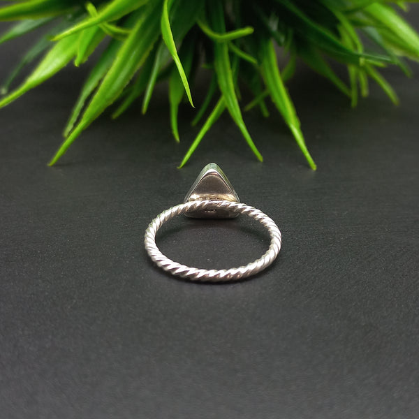 925 Sterling Silver Ring, Spiral Wire Plain Bezel Cup Trillion Close Blank Ring, Setting For Making Ring 5 MM To 9 MM, DIY Jewelry Supplies