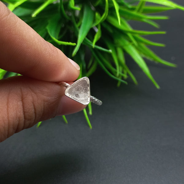 925 Sterling Silver Ring, Spiral Wire Plain Bezel Cup Trillion Close Blank Ring, Setting For Making Ring 10 MM To 18 MM, DIY Jewelry Supplies