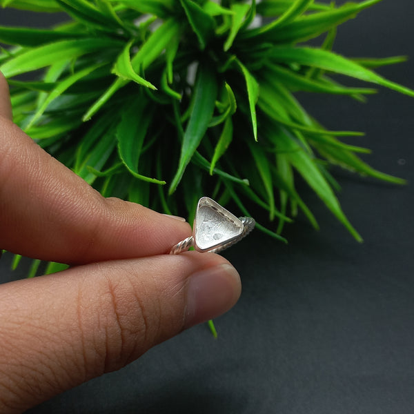 925 Sterling Silver Ring, Spiral Wire Plain Bezel Cup Trillion Close Blank Ring, Setting For Making Ring 20 MM To 30 MM, DIY Jewelry Supplies