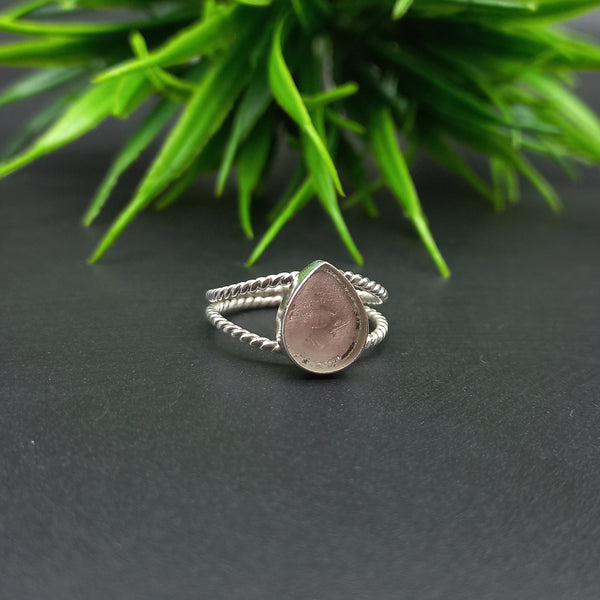 925 Sterling Silver Pear Ring, Double Spiral Wire Design Bezel Cup Close Blank Ring, Setting For Making Ring10x15 MM To 14x21 MM, DIY Jewelry