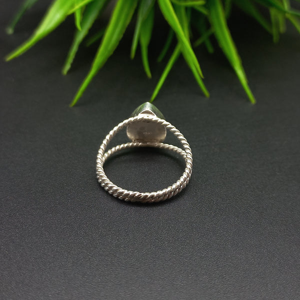 925 Sterling Silver Pear Ring, Double Spiral Wire Design Bezel Cup Close Blank Ring, Setting For Making Ring10x15 MM To 14x21 MM, DIY Jewelry