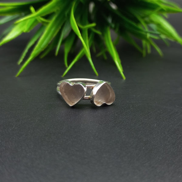 925 Sterling Silver Double Collet Ring, Plain Bezel Cup Heart Close Blank Ring, Setting For Making Ring 4 MM To 8 MM, DIY Jewelry Supplies