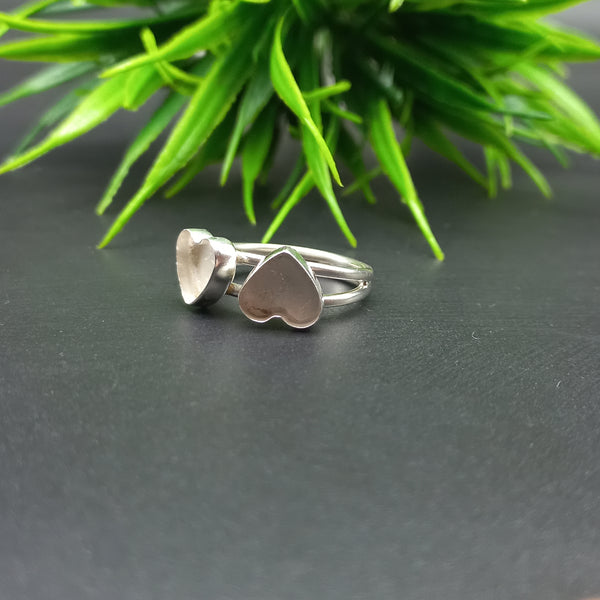 925 Sterling Silver Double Collet Ring, Plain Bezel Cup Heart Close Blank Ring, Setting For Making Ring 4 MM To 8 MM, DIY Jewelry Supplies