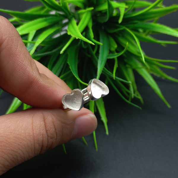925 Sterling Silver Double Collet Ring, Plain Bezel Cup Heart Close Blank Ring, Setting For Making Ring 9 MM To 12 MM, DIY Jewelry Supplies