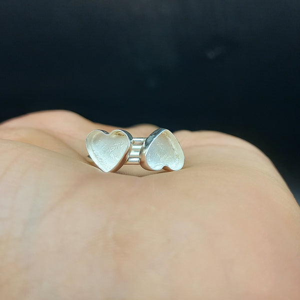 925 Sterling Silver Double Collet Ring, Plain Bezel Cup Heart Close Blank Ring, Setting For Making Ring 9 MM To 12 MM, DIY Jewelry Supplies