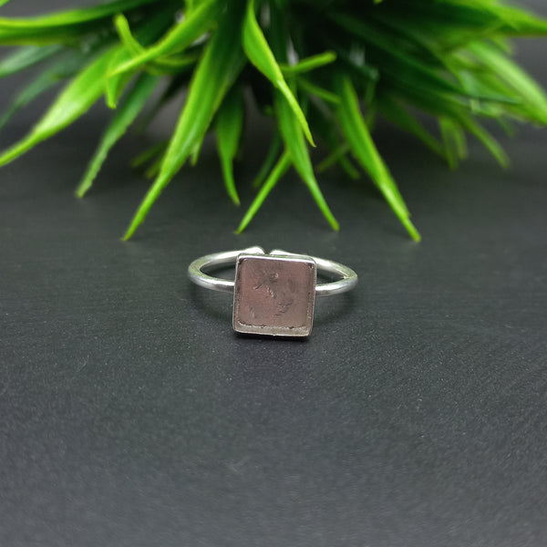 925 Sterling Silver Collet Ring, Adjustable Plain Bezel Cup Square Close Blank Setting For Making Ring 5 MM To 9 MM, DIY Jewelry Supplies