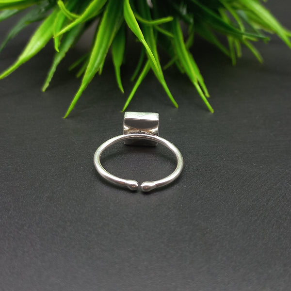 925 Sterling Silver Collet Ring, Adjustable Plain Bezel Cup Square Close Blank Setting For Making Ring 10 MM To 14 MM, DIY Jewelry Supplies