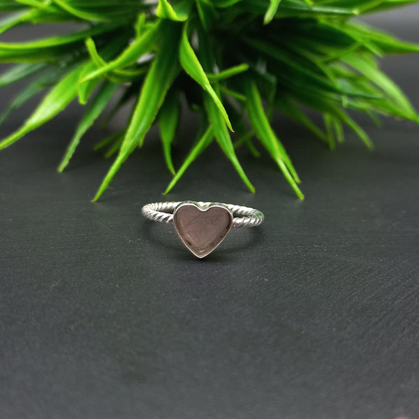 925 Sterling Silver Ring, Spiral Wire Plain Bezel Cup Heart Close Blank Ring, Setting For Making Ring 5 To 9 MM, DIY Jewelry Supplies