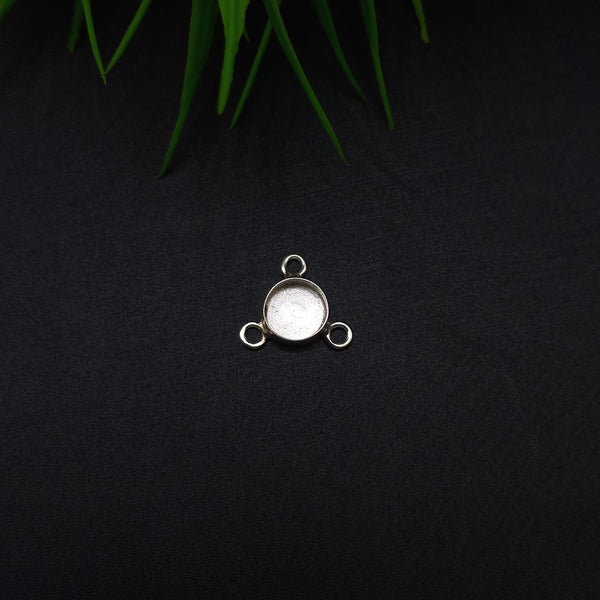 925 Sterling Silver Collet Round Plain Close Blank Connector, Setting For Making Connector 5 MM To 40 MM, DIY Jewelry Supplies