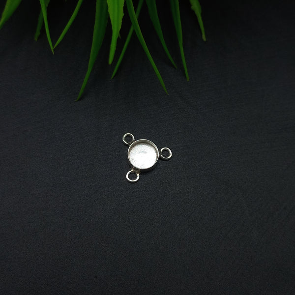 925 Sterling Silver Collet Round Plain Close Blank Connector, Setting For Making Connector 5 MM To 40 MM, DIY Jewelry Supplies