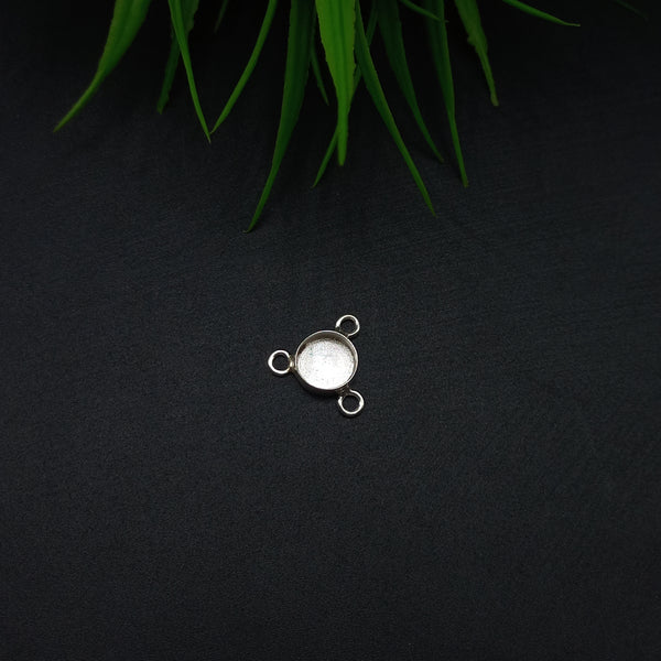 925 Sterling Silver Collet Round Plain Close Blank Connector, Setting For Making Connector 5 MM To 40 MM, DIY Jewelry Supplies