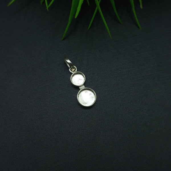 925 Sterling Silver Plain Bezel Cup Round Close Blank Pendant, Double Collet Setting For Making Pendant 4 To 12 MM, DIY Jewelry Supplies