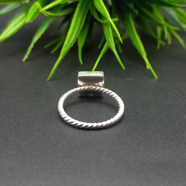 925 Sterling Silver Ring, Spiral Wire Plain Bezel Cup Square Close Blank Ring, Setting For Making Ring 15 MM To 22 MM, DIY Jewelry Supplies