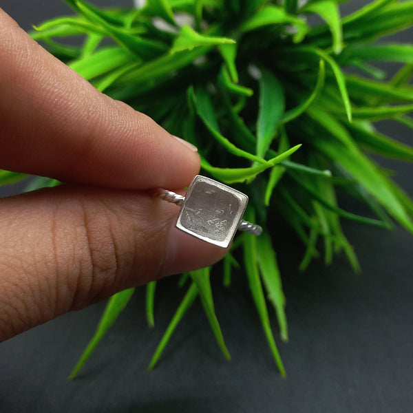 925 Sterling Silver Ring, Spiral Wire Plain Bezel Cup Square Close Blank Ring, Setting For Making Ring 5 To 9 MM, DIY Jewelry Supplies