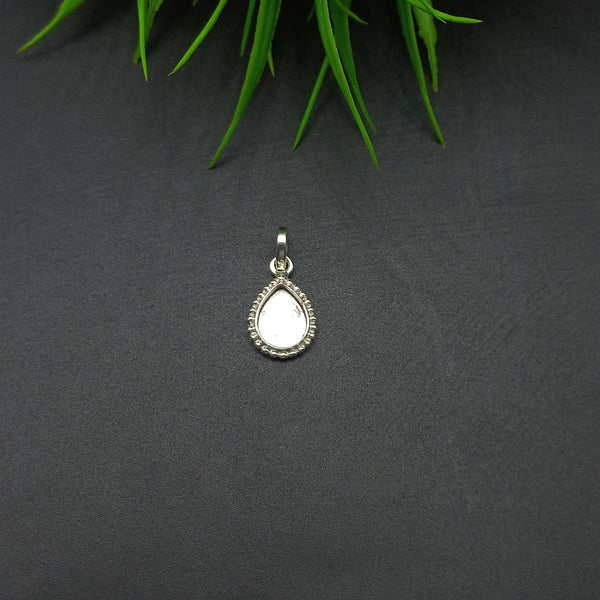 925 Sterling Silver Pendant, Beaded Bezel Cup Close Blank Collet Pear Pendant, Setting For Making Pendant 6x4 MM To 14x21 MM, DIY