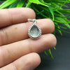 925 Sterling Silver Pendant, Beaded Bezel Cup Close Blank Collet Pear Pendant, Setting For Making Pendant 6x4 MM To 14x21 MM, DIY