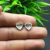 925 Sterling Silver Collet Heart Plain Bezel Cup Close Blank Stud Earring, Setting For Making Earring 3 MM To 40 MM, DIY Jewelry Supplies