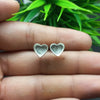 925 Sterling Silver Collet Heart Plain Bezel Cup Close Blank Stud Earring, Setting For Making Earring 3 MM To 40 MM, DIY Jewelry Supplies
