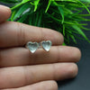 925 Sterling Silver Collet Heart Plain Bezel Cup Close Blank Stud Earring, Setting For Making Earring 3 MM To 40 MM, DIY Jewelry Supplies