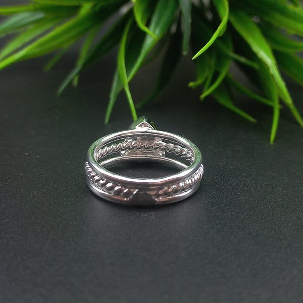 925 Sterling Silver Ring, Spiral Wire Plain Bezel Cup Trillion Close Blank Ring, Setting For Making Ring 5 To 50 MM, DIY Jewelry Supplies