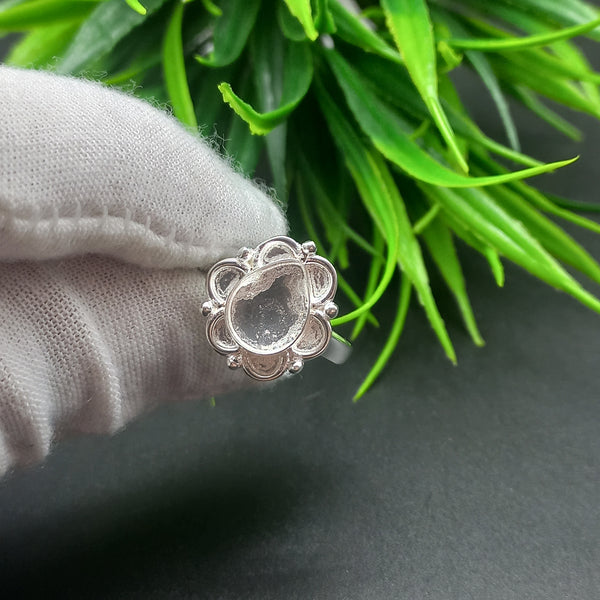 925 Sterling Silver Close Blank Pear Ring, Awesome Design Plain Bezel Cup Ring, Setting For Making Ring 6x4 MM To 14x21 MM, DIY Jewelry