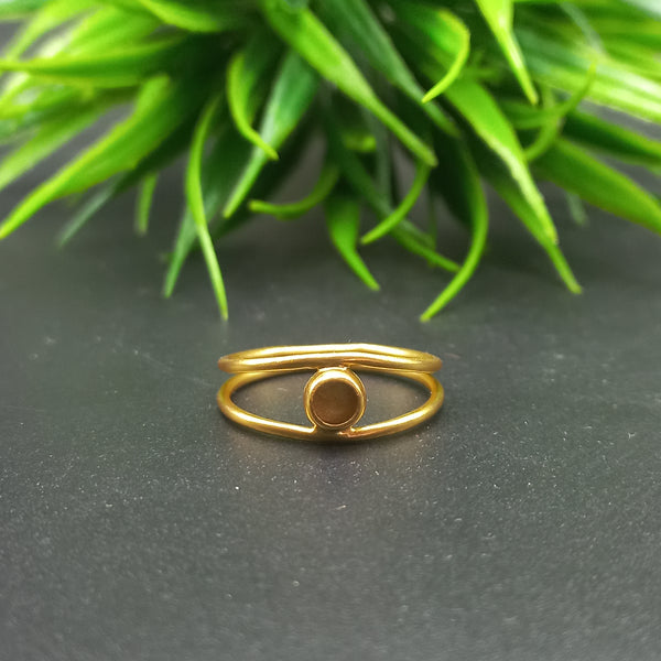 925 Sterling Silver Gold Plated Plain Bezel Cup Round Close Blank Double Wire Collet Ring, Setting For Making Ring 5X5 MM To 40X40 MM, DIY