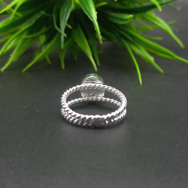 925 Sterling Silver Oval Bezel Cup Ring, Double Spiral Wire Close Blank Ring, Setting For Making Ring 6x4MM To 20x25MM, DIY Jewelry Supplies
