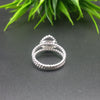 925 Sterling Silver Beaded Close Blank Pear Ring, Double Spiral wire Bezel Cup Ring, Setting For Making Ring 6x4 MM To 14x21 MM, DIY Jewelry