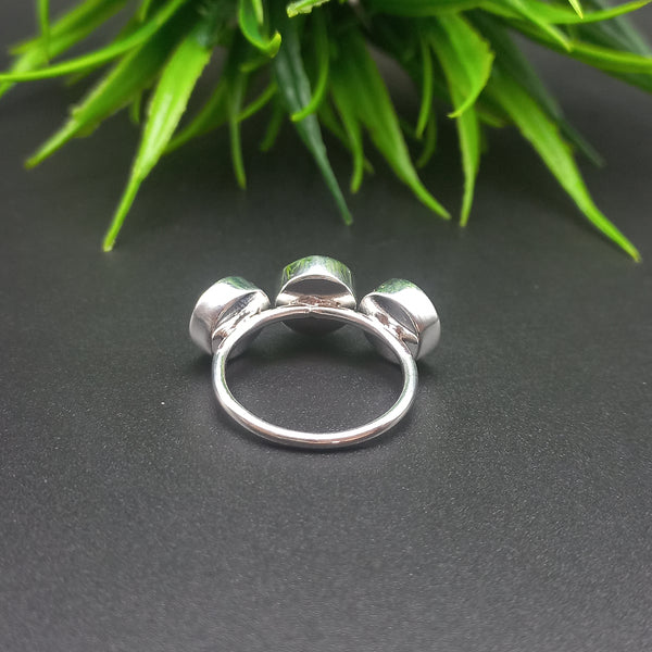 925 Sterling Silver Round Ring, Three Stone Plain Round Close Blank Ring, Setting For Making Ring 5 mm To 8 mm, DIY Jewelry Supplies