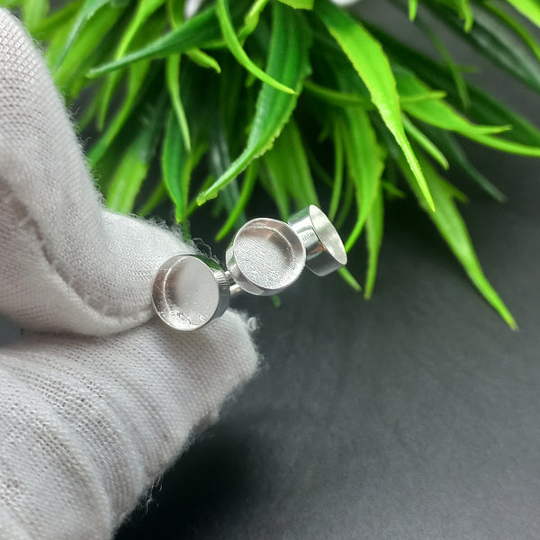 925 Sterling Silver Round Ring, Three Stone Plain Round Close Blank Ring, Setting For Making Ring 5 mm To 8 mm, DIY Jewelry Supplies