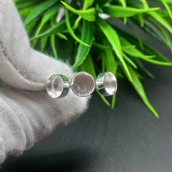 925 Sterling Silver Round Ring, Three Stone Plain Round Close Blank Ring, Setting For Making Ring 5 mm To 8 mm, DIY Jewelry Supplies