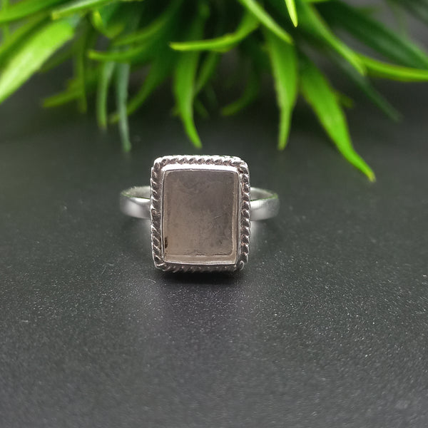 925 Sterling Silver Rectangle Ring, Wire Wrapped Bezel Cup Close Blank Ring, Setting For Making Ring 6X4 To20x25 MM, DIY Jewelry Supplies