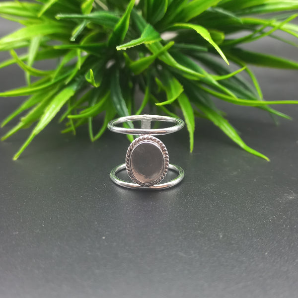 Wire Wrapped Close Blank Ring, 925 Sterling Silver Oval Bezel Cup Ring, Setting For Making Ring 6x4 MM To 20x25 MM, DIY Jewelry Supplies