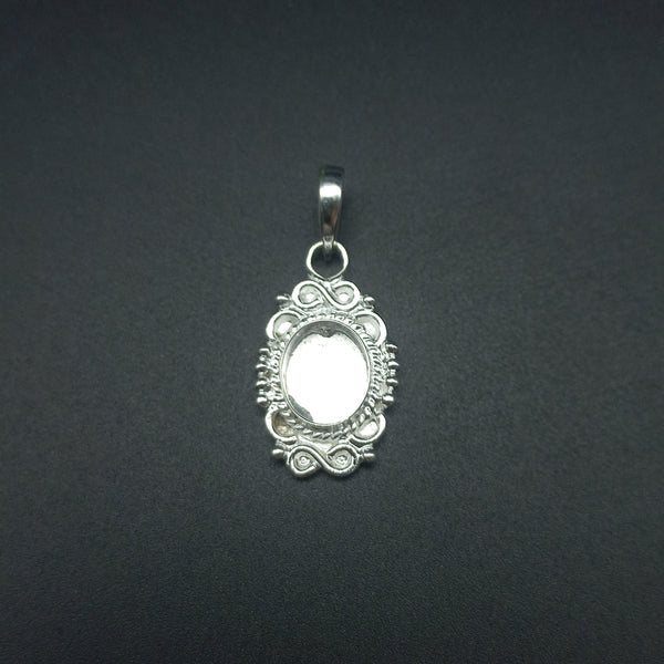 925 Sterling Silver Oval Pendant, New Design Bezel Cup Open Blank Oval pendant, Setting For Making Pendant 6x4 MM To 35x40 MM, DIY Jewelry