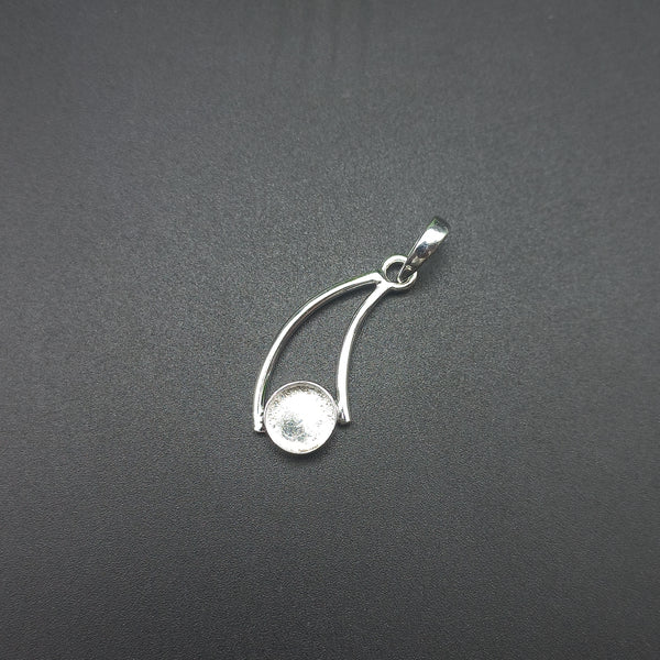 925 Sterling Silver Round Bezel Cup Pendant, New Design Close Blank Pendant, Setting For Making Pendant 5 MM To 30 MM, DIY Jewelry Supplies