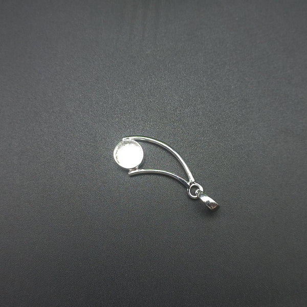 925 Sterling Silver Round Bezel Cup Pendant, New Design Close Blank Pendant, Setting For Making Pendant 5 MM To 30 MM, DIY Jewelry Supplies