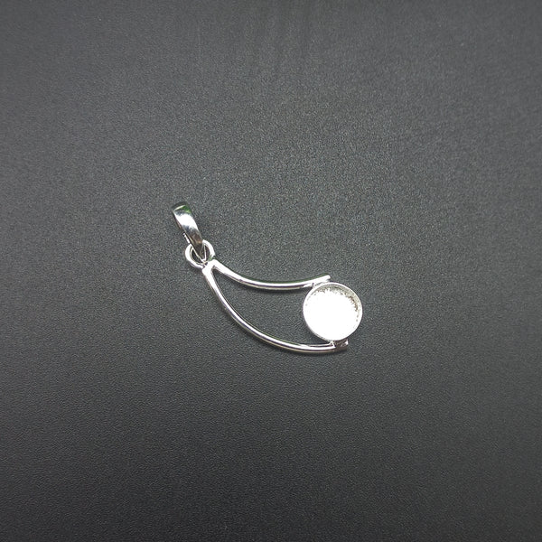 925 Sterling Silver Round Bezel Cup Pendant, New Design Close Blank Pendant, Setting For Making Pendant 5 MM To 30 MM, DIY Jewelry Supplies