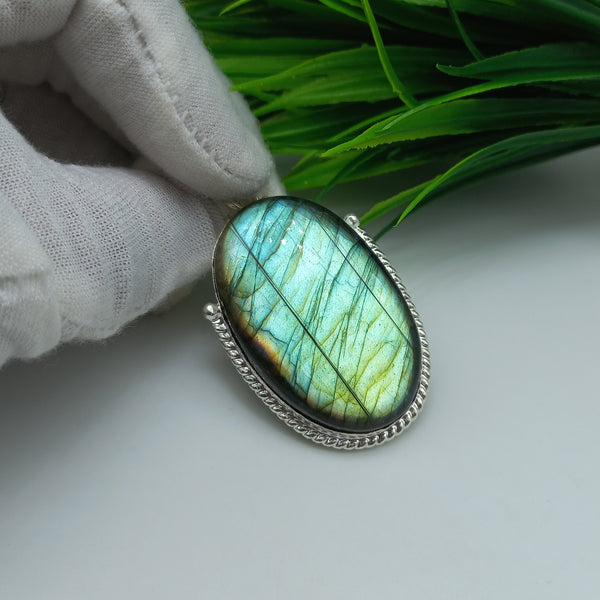 Natural Labradorite Gemstone Pendants / Wholesale Pendants / Minimalist Pendants / Jewelry for Gift / 925 Sterling Silver Plated Pendant