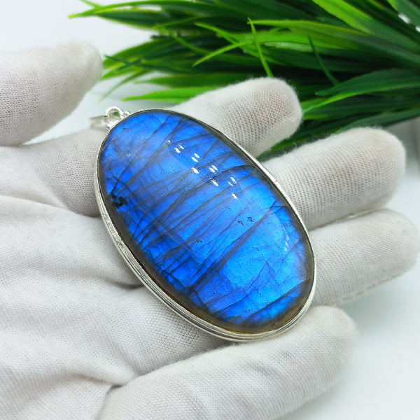 Natural Labradorite Gemstone Pendants / Wholesale Pendants / Minimalist Pendants / Jewelry for Gift / 925 Sterling Silver Plated Pendant