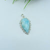 Natural Larimar Gemstone Pendants / Wholesale Pendants / Minimalist Pendants / Jewelry for Gift / 925 Sterling Silver Plated Pendant